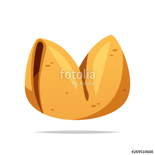 500x500 Fortune Cookie Vector Isolated Illustration Stock Image