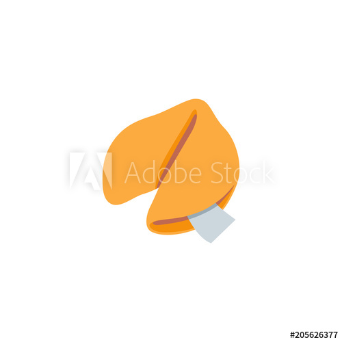 500x500 Fortune Cookie, Sweet Dish Food Bakery Dessert Vector Illustration