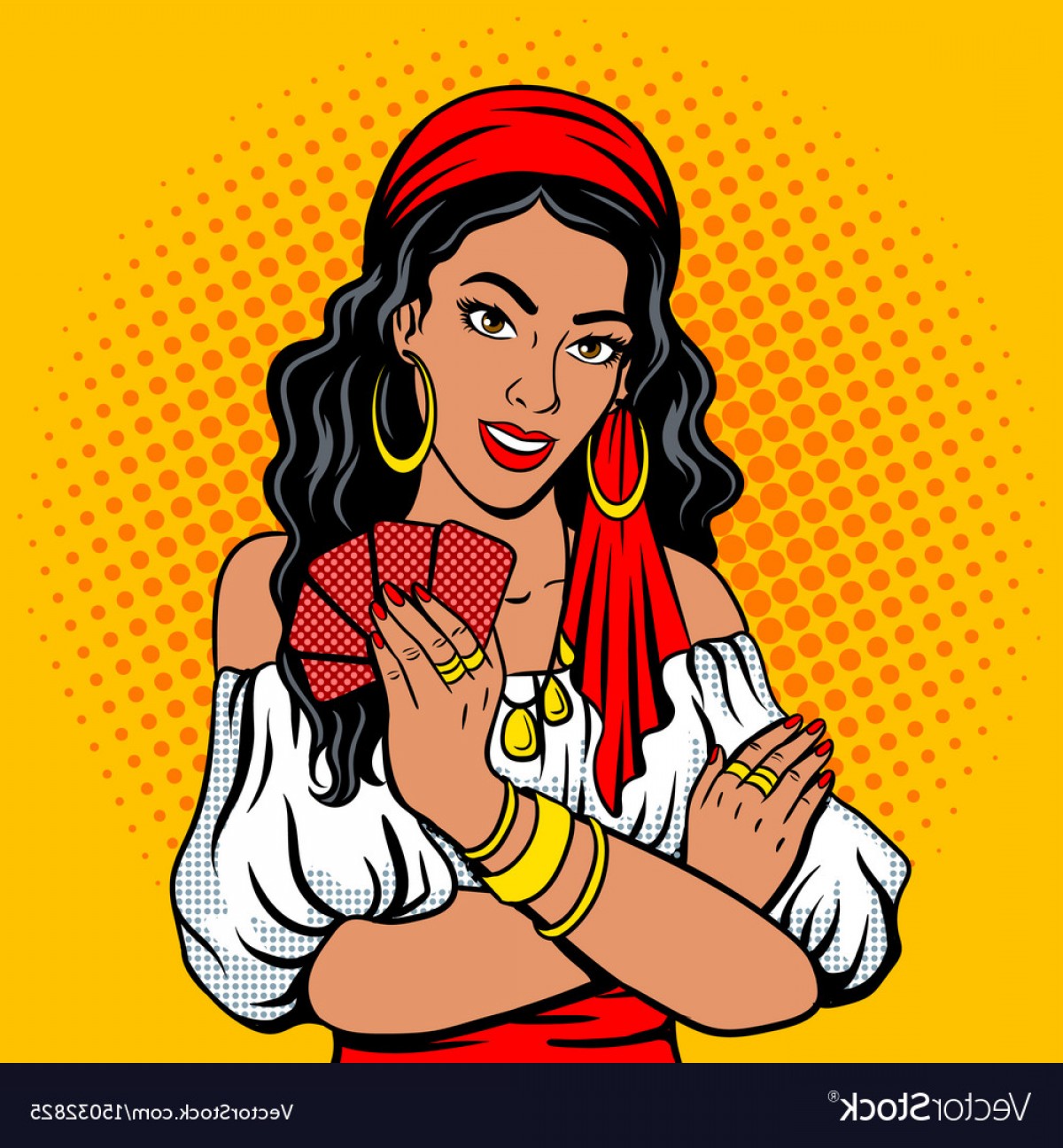 Gypsy Girl Fortune Teller Pop Art Style Vector Soidergi 1200x1296 Gypsy Girl Fortune Teller Pop Art Style Vector Soidergi