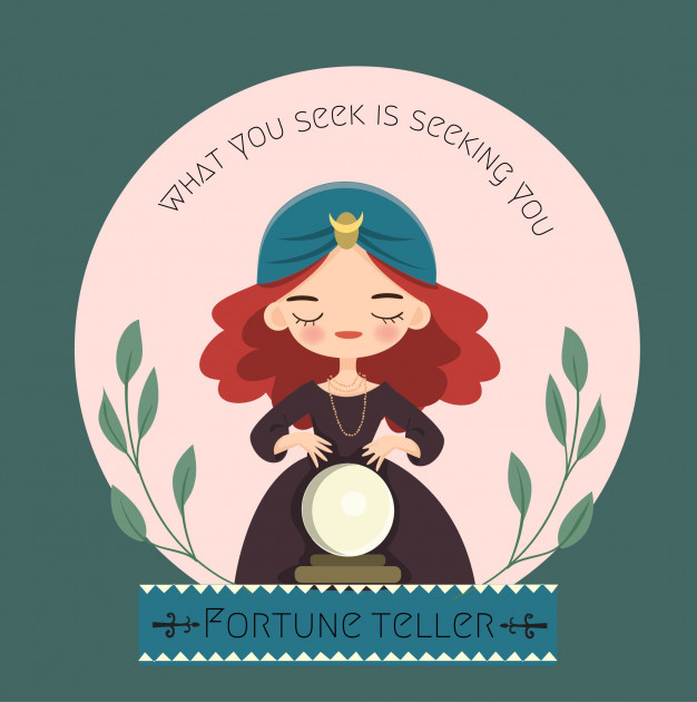 Cute Magical Fortune Teller Girl With Crystal Ball Vector 626x630 Cute Magical Fortune Teller Girl With Crystal Ball Vector