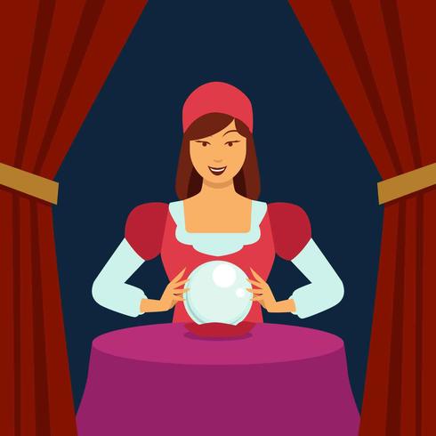 Fortune Teller Flat Illustration Vector 490x490 Fortune Teller Flat Illustration Vector