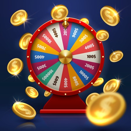 450x450 Fortune Wheel And Gold Coins Lucky Chance In Game Vector