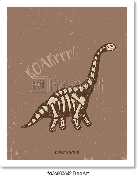 Free Art Print Of Cartoon Diplodocus Dinosaur Fossil Vector 450x580 Free Art Print Of Cartoon Diplodocus Dinosaur Fossil Vector