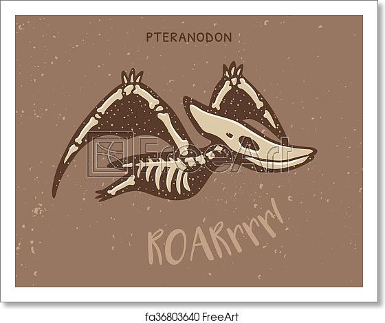 560x470 Free Art Print Of Cartoon Pteranodon Dinosaur Fossil Vector