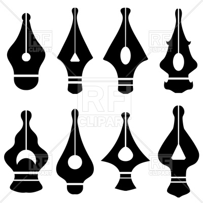 400x400 Set Of Illustrations Of Fountain Pens Vector Image Of Objects