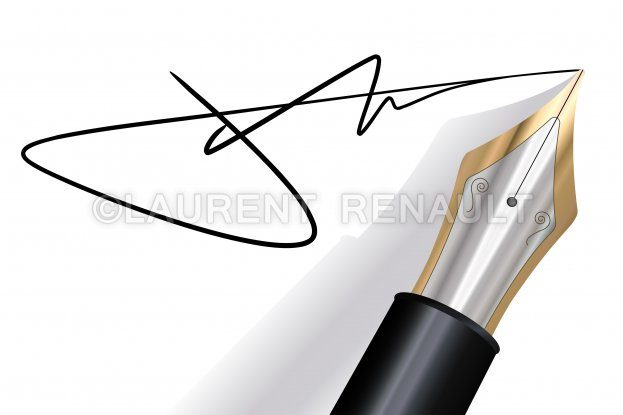 623x415 Signing With A Fountain Pen Vector Stock Images