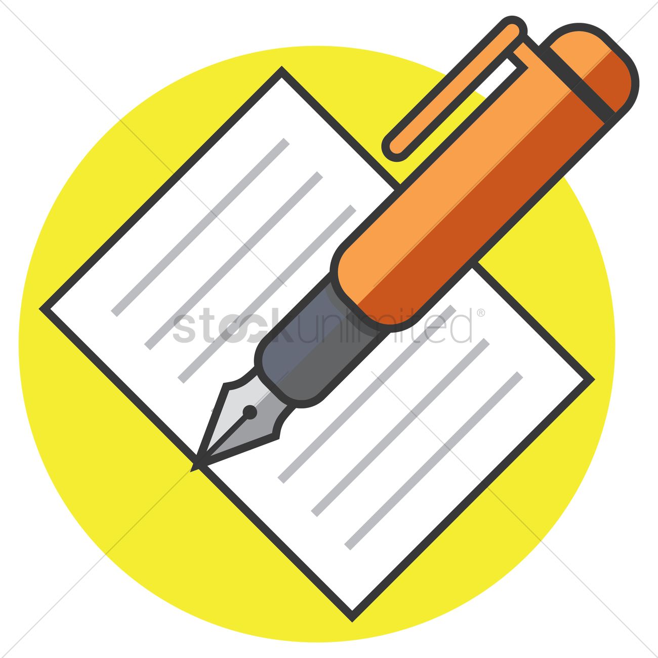 1300x1300 Free Paper And Fountain Pen Vector Image