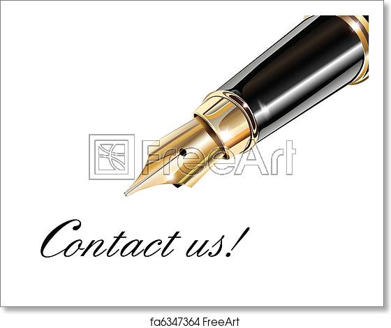 560x470 Free Art Print Of Contact Us Contact Us And Fountain Pen, Vector