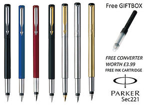 300x211 Geniune Parker Vector Fountain Pen Black, Blue, Red, Silver, Gold