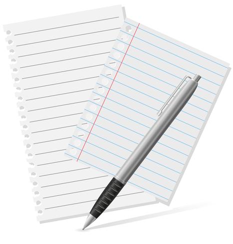 467x490 Fountain Pen And A Pieces Of Paper Vector Illustration