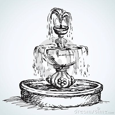 400x400 Old Fountain Vector Drawing