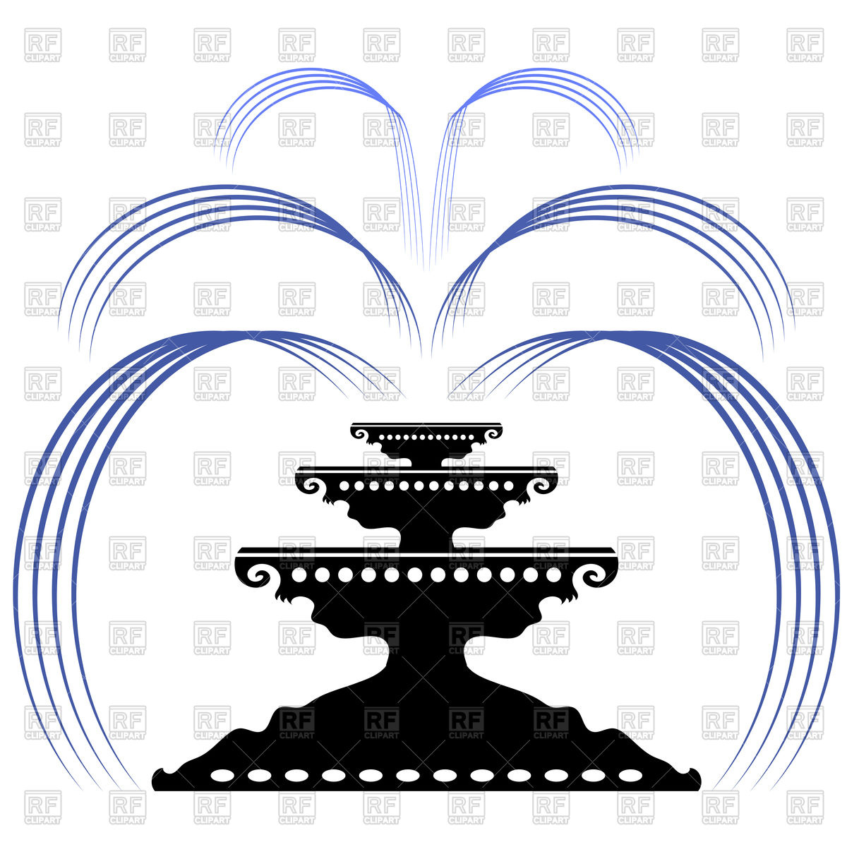 1200x1200 Retro Fountain Vector Image Of Objects