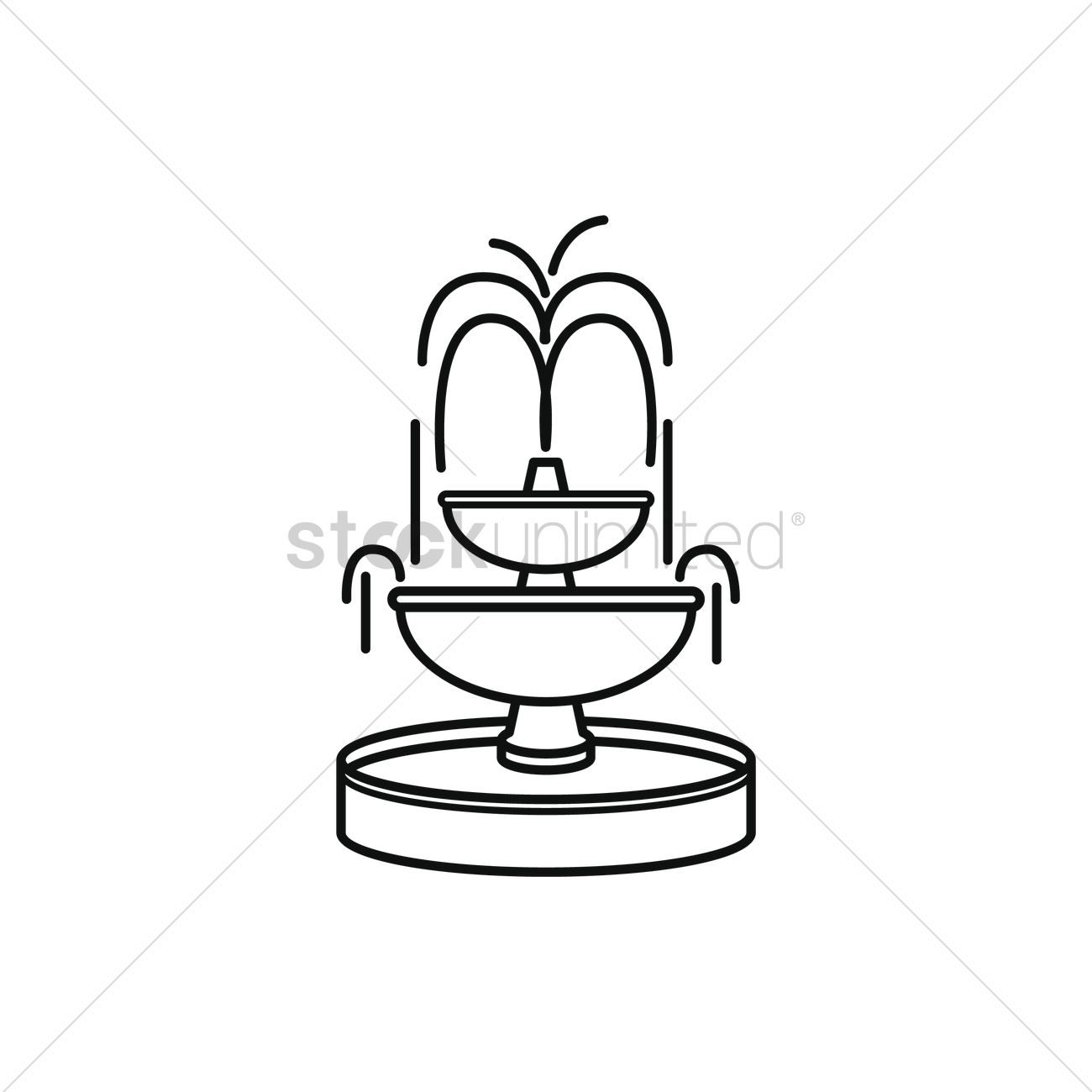 1300x1300 Water Fountain Vector Image