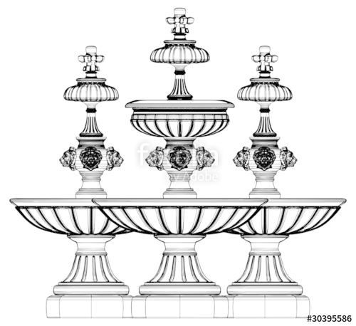 500x458 Fountain Vector Stock Image And Royalty Free Vector