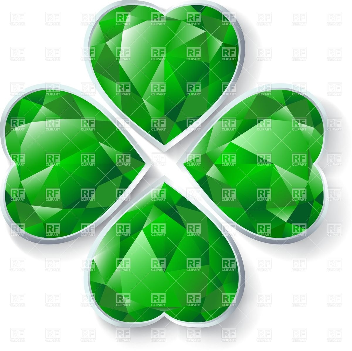 Four Leaves Emerald Clover Vector Image Of Design Elements 1200x1199 Four Leaves Emerald Clover Vector Image Of Design Elements