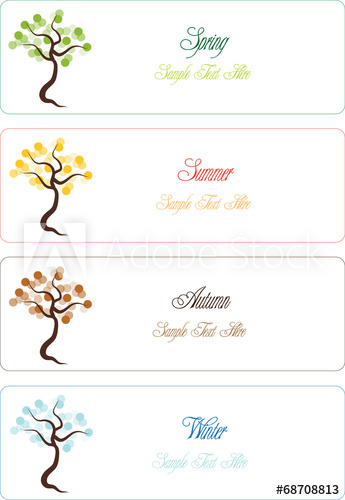 345x500 Set Of Vector Four Seasons Trees