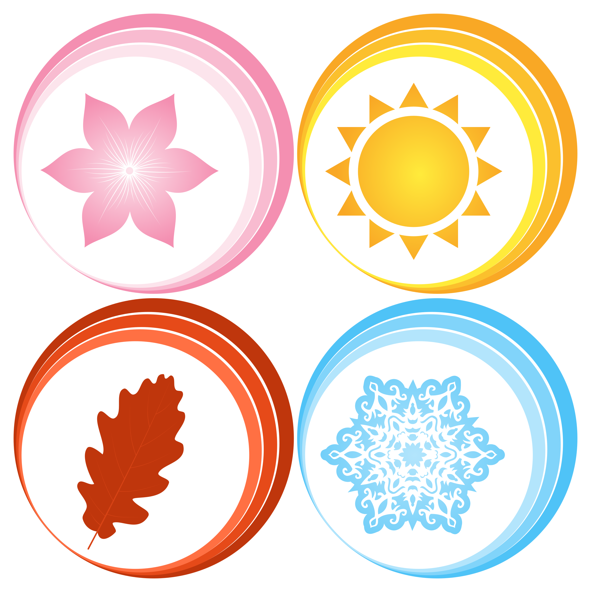 2396x2400 Symbols For Four Seasons Vector Clipart Image