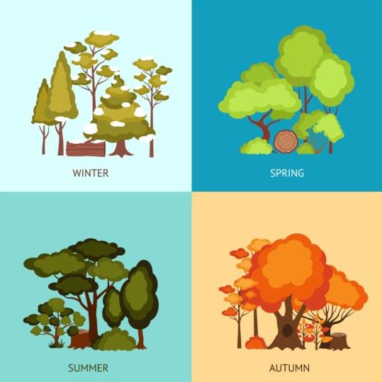 539x539 Tree With Four Seasons Vector Material Free Download