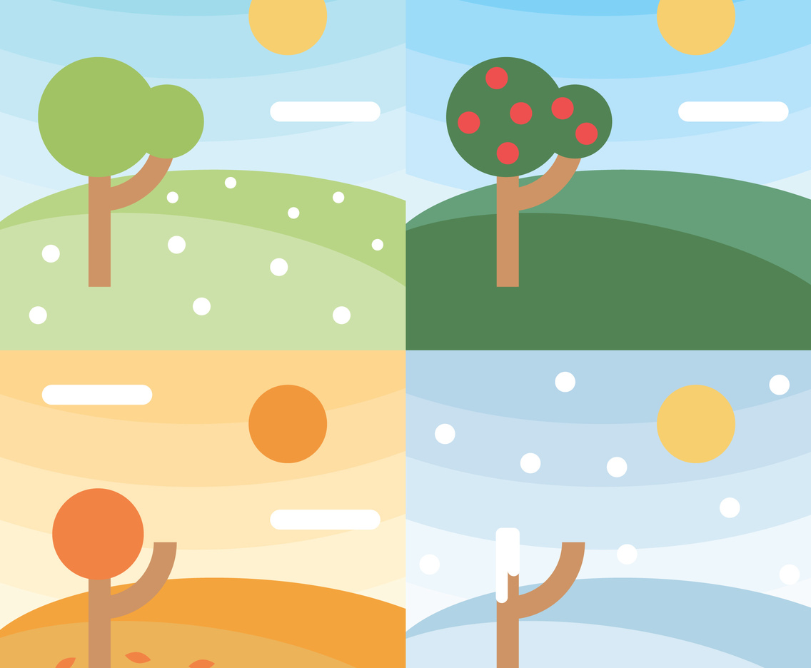 1136x936 Vector Four Seasons Backgrounds Vector Art Graphics