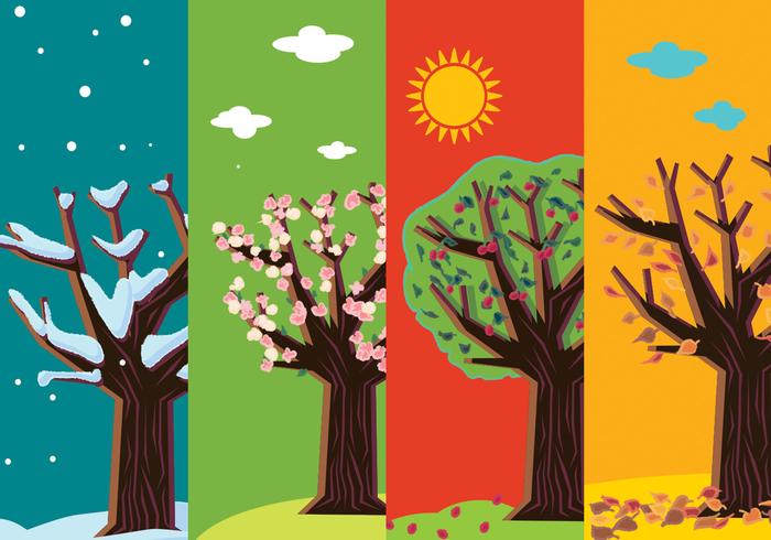 700x490 Four Seasons Abstract Trees