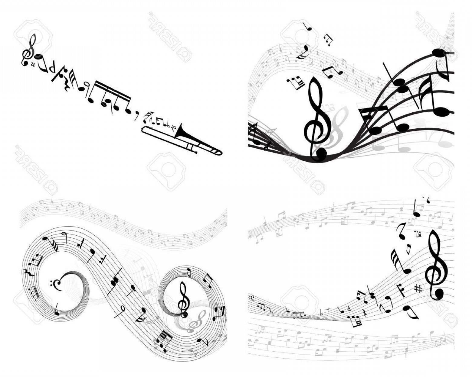 1560x1248 Photoset Of Four Vector Musical Notes Staff Soidergi