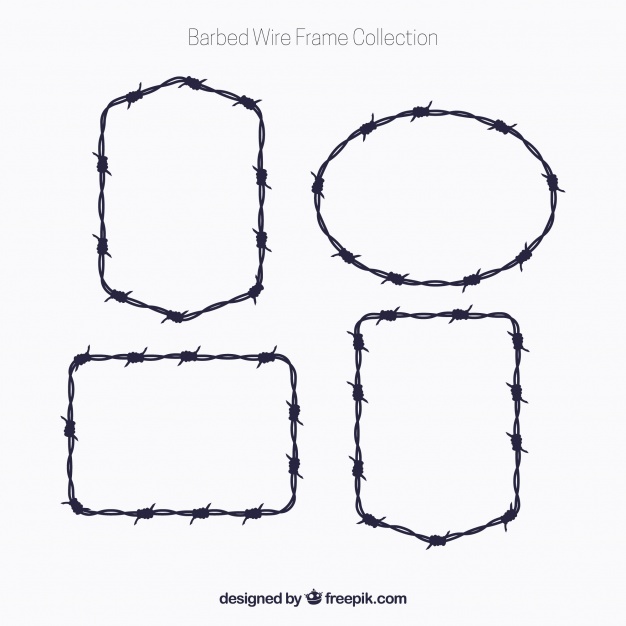 626x626 Barbed Wire Frame Pack Of Four Vector Free Download
