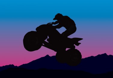 376x260 Four Wheeler Rider Vector Silhouette