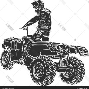 300x300 Photostock Vector Person Riding Quad Bike Atv Male Silhouette Four