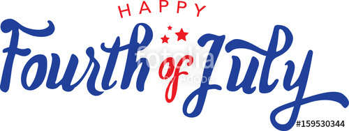 500x188 Calligraphic Fourth Of July Vector Typography Stock Image