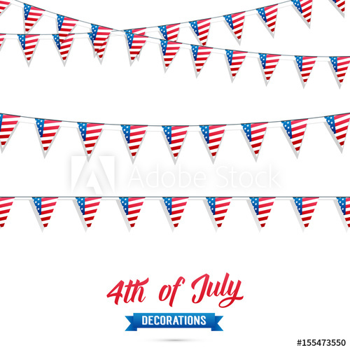 500x500 Of July Decoration Set Of Usa Flag Garlands Fourth Of July