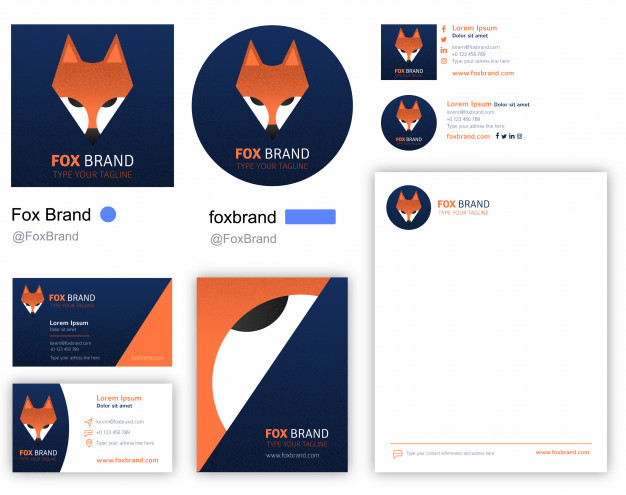 626x495 Fox Company Logotype Including Stationery Vector Premium Download