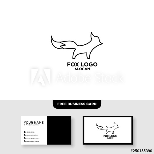 500x500 Fox Outline Line Art Monoline Logo Vector Icon