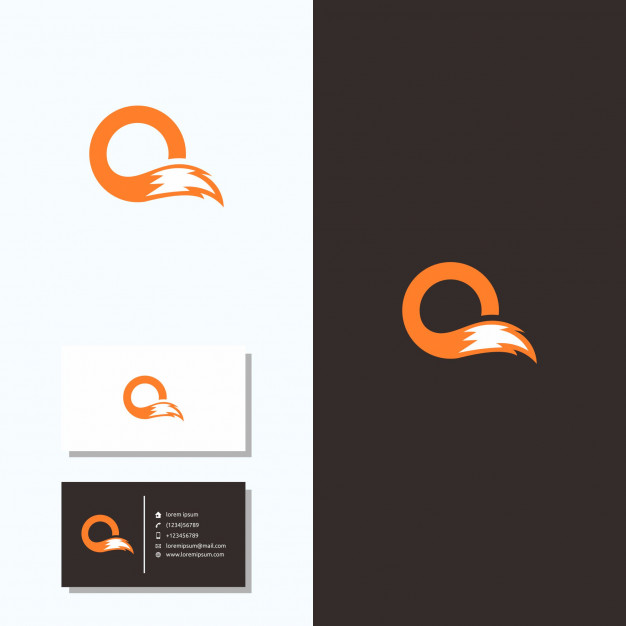 626x626 Letter O Tail Fox Logo Business Card Vector Premium Download