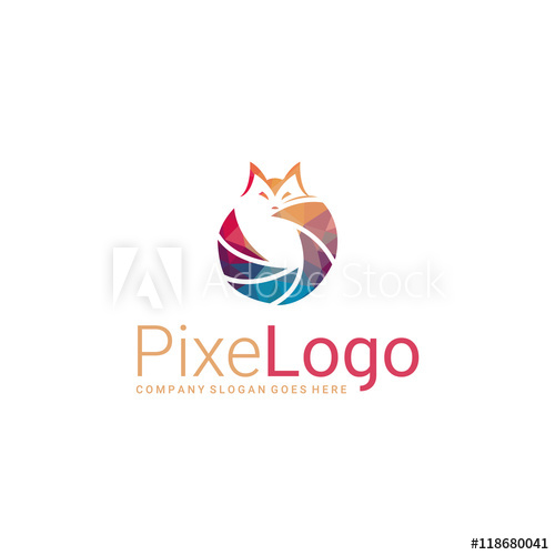 500x500 Polygonal Fox Logo Shutter Fox Logotype Abstract Elegant