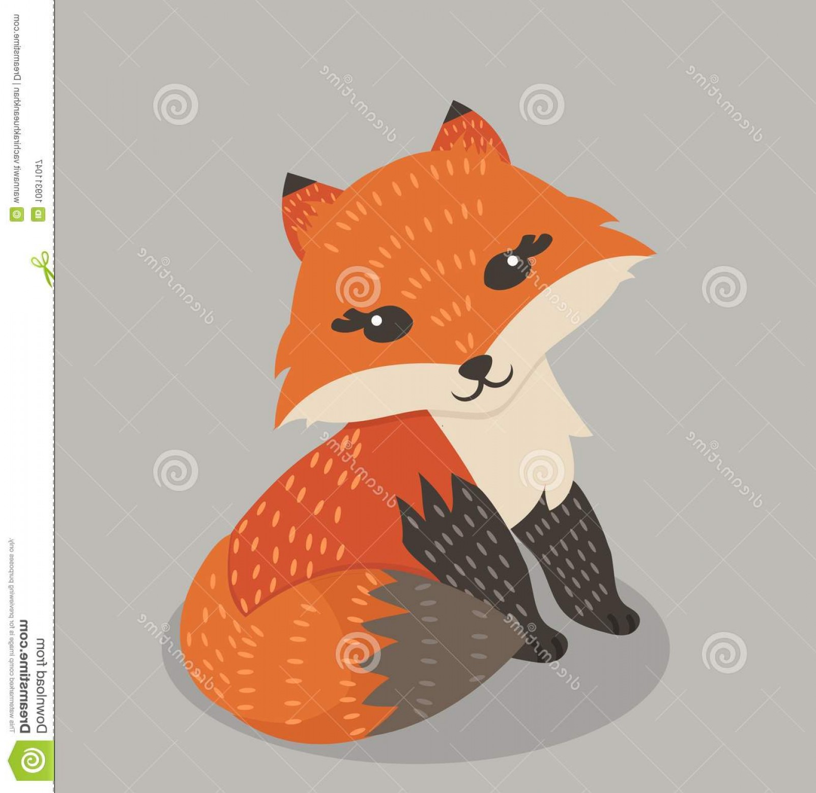 1604x1560 Cute Orange Fox Cartoon Illustration Vector Flat Minimal