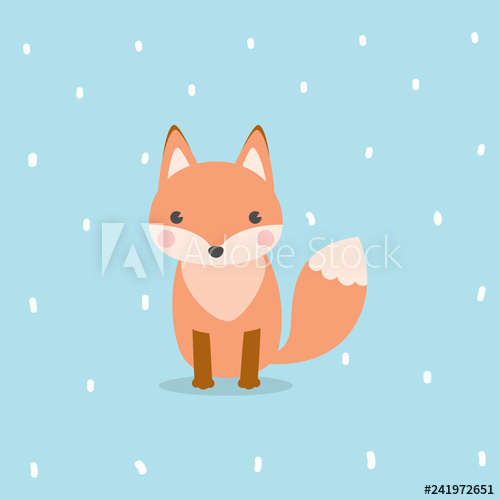 500x500 Cute Fox Cartoon Character Fox Animal Portrait Flat Design Vector