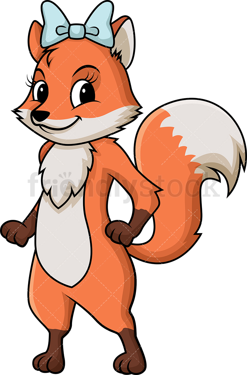 785x1194 Female Fox Cartoon Clipart Vector