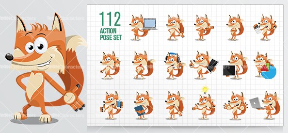 594x274 Fox Cartoon Character Vector