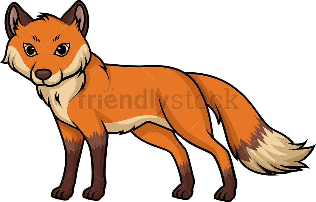 1060x678 Wild Fox Cartoon Clipart Vector