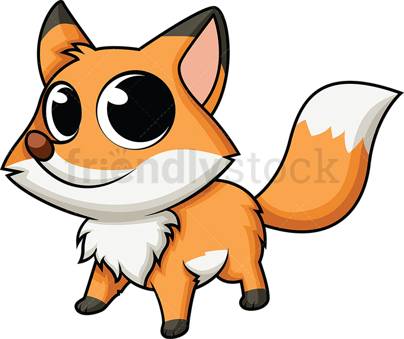 800x671 Cute Baby Fox Cartoon Vector Clipart