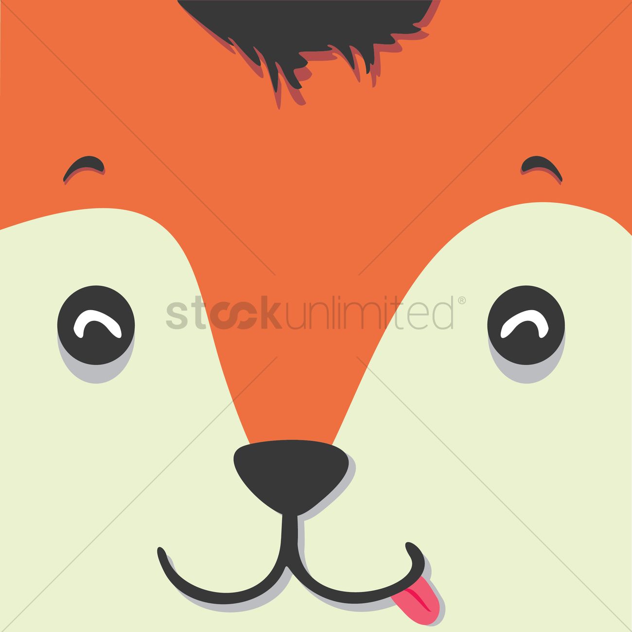 1300x1300 Fox Face Vector Image