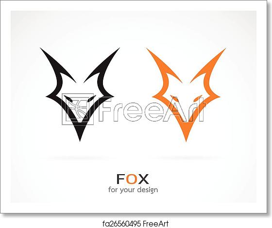 560x470 Free Art Print Of Vector Image Of An Fox Face Design On White