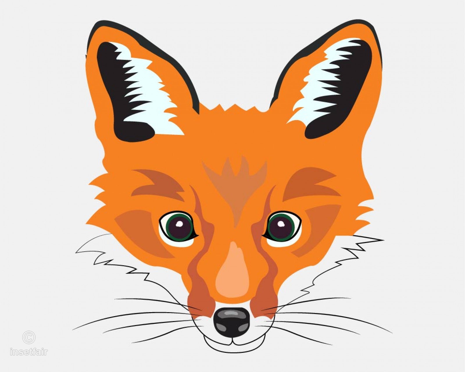 1600x1280 Clear Orange Fox Face In Vector