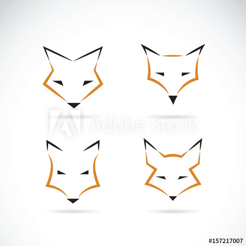 500x500 Vector Of A Fox Face Design On White Background Wild Animals