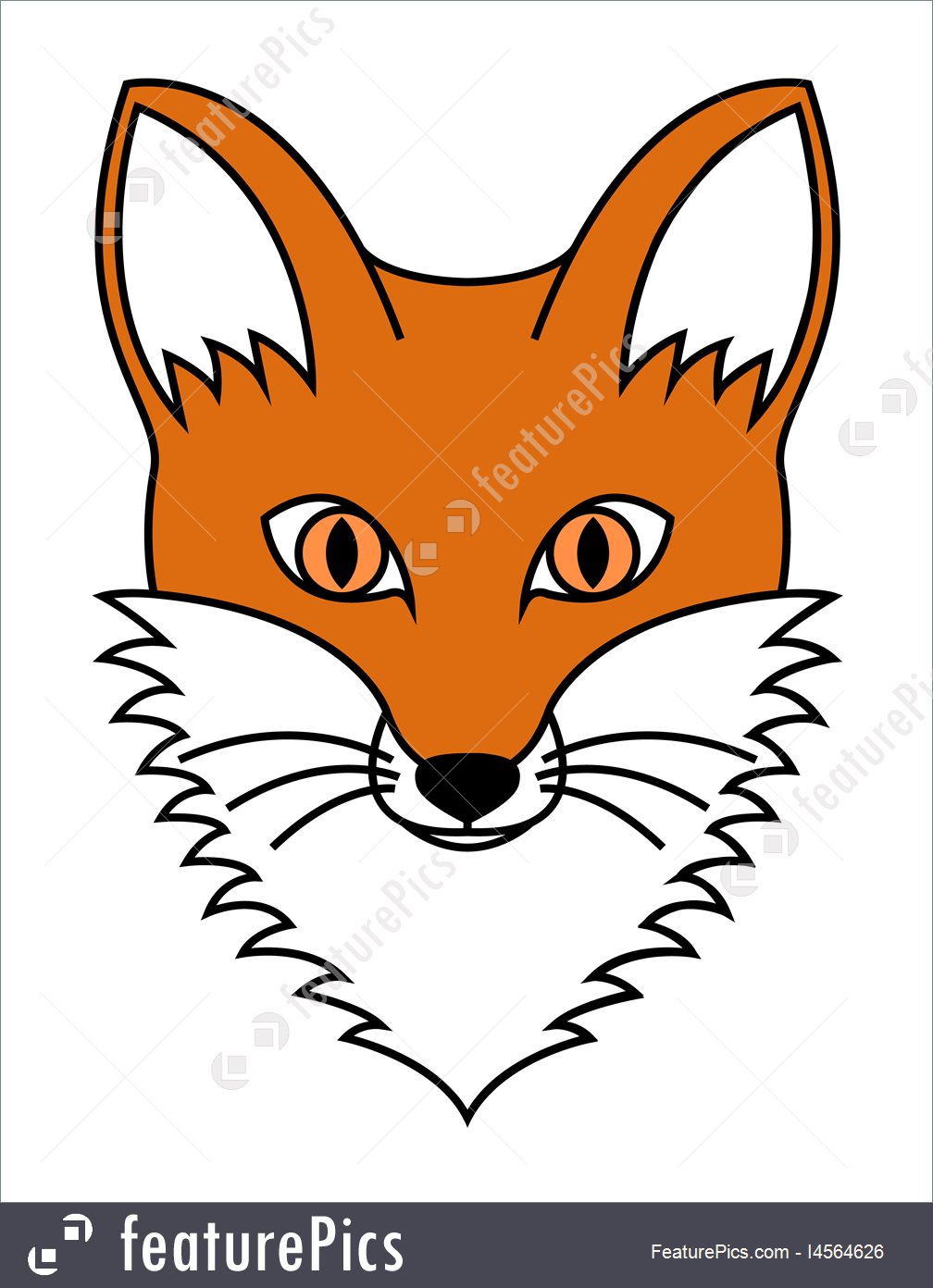 1008x1392 Fox Head Vector Stock Illustration