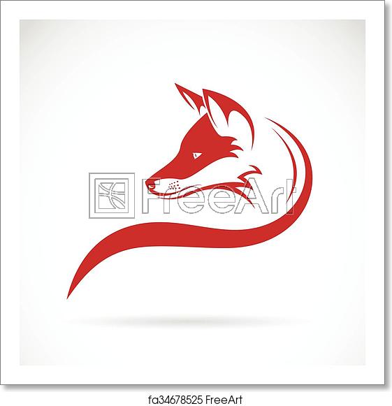561x581 Free Art Print Of Vector Image Of An Fox Head On White Background