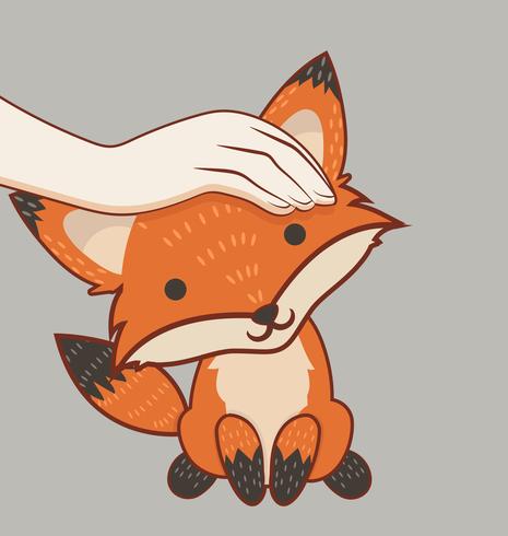 465x490 Hand Patting Fox Head