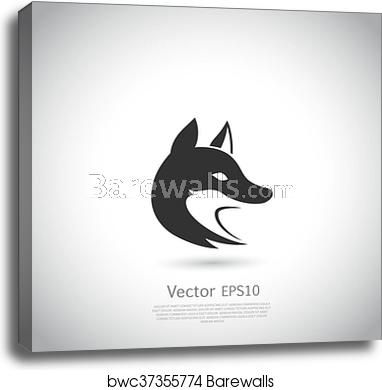 382x390 Stylized Fox Head Icon Vector, Canvas Print Barewalls Posters