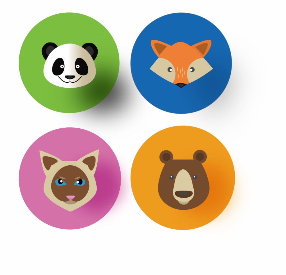 920x885 Round Color Animal Panda Fox Icon Vector Flat Icon