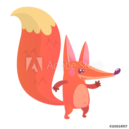 500x500 Cartoon Fox Icon Vector Illustration Of Orange Clever Fox